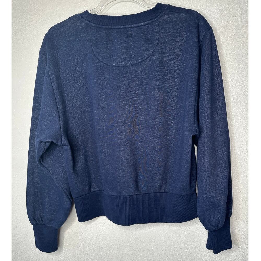Maeve Navy Blue Visage Graphic Long Sleeve Sweatshirt S - Picture 7 of 15